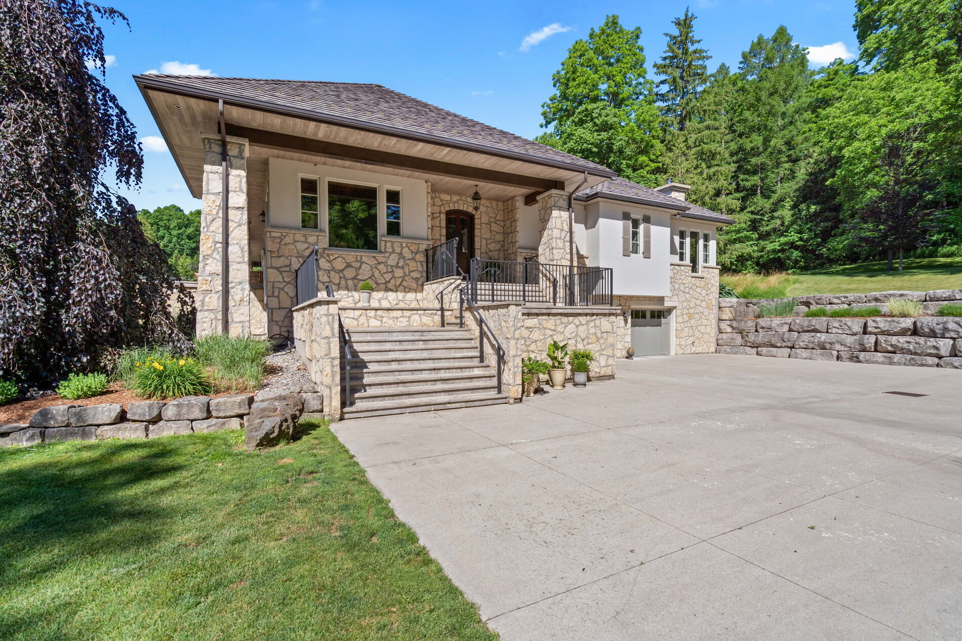 Front steps and stonework