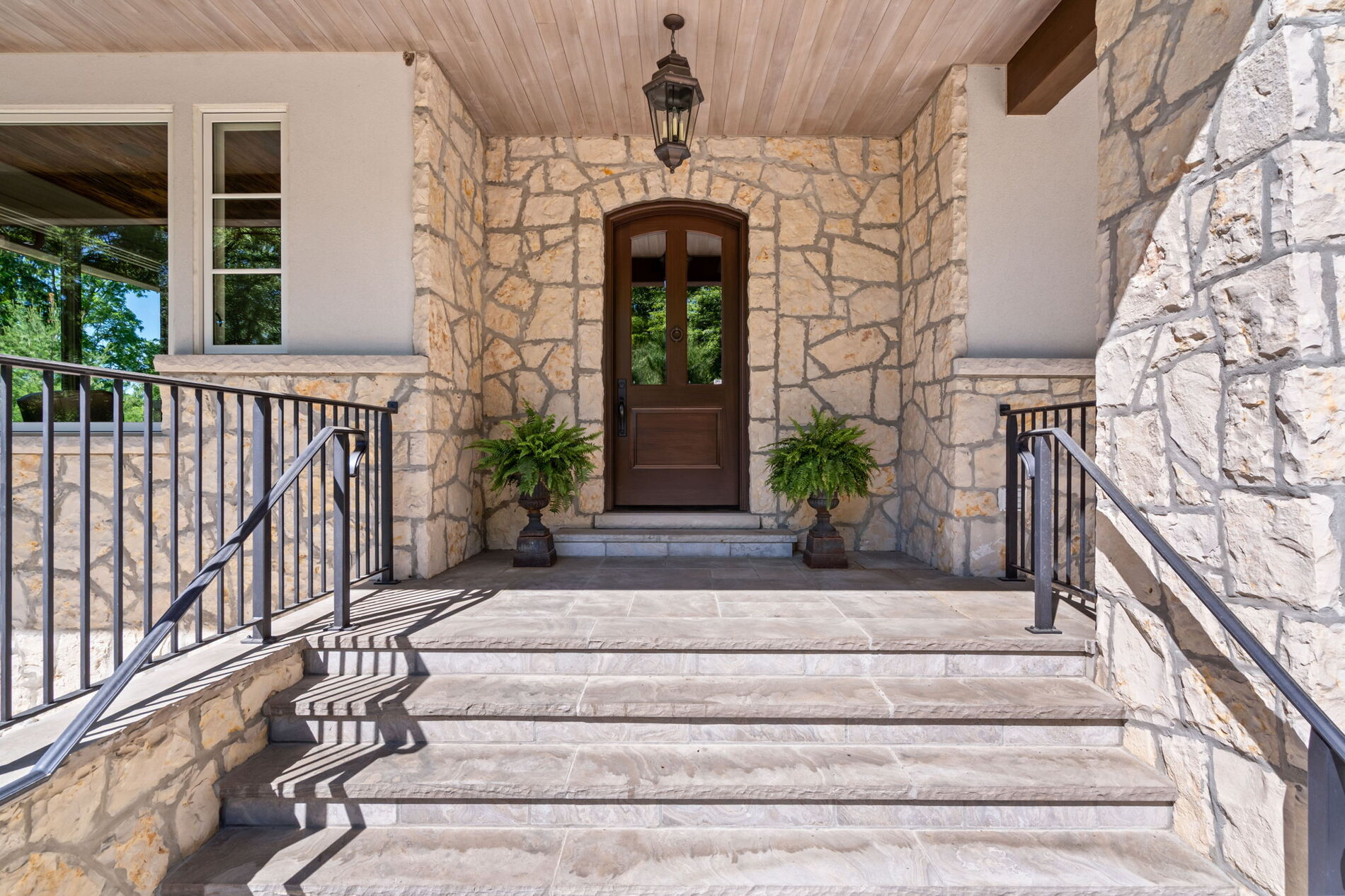 Stone-tiled foyer