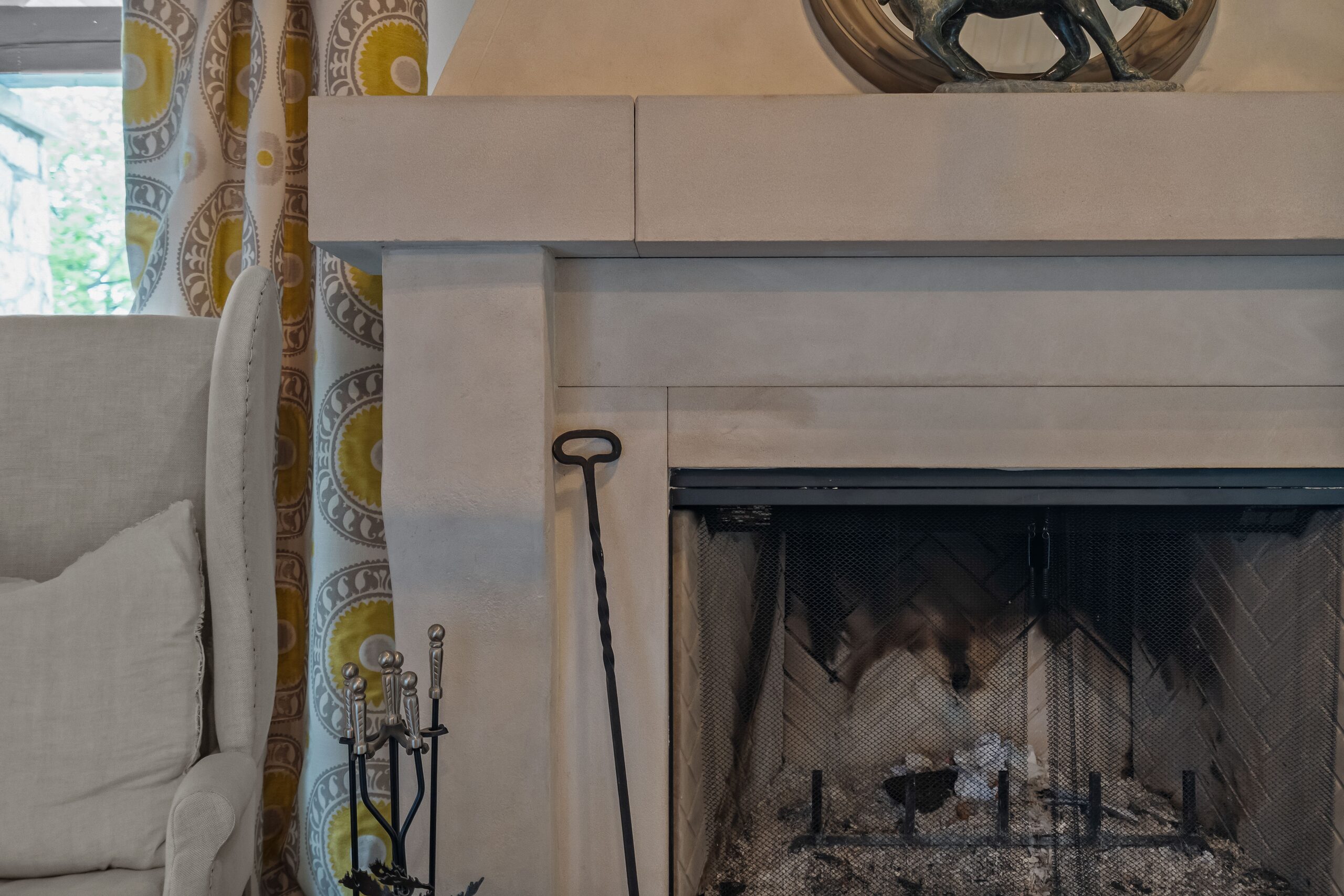 Stone fireplace